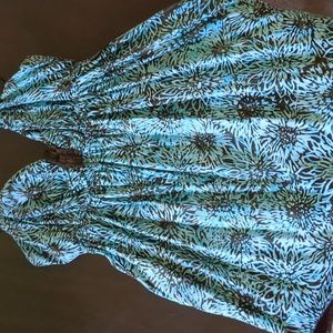 Vintage Santiki medium tank top turquoise, brown and white